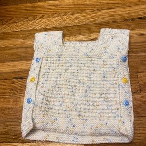 Hand knit baby sweater with cute buttons 0-3 months